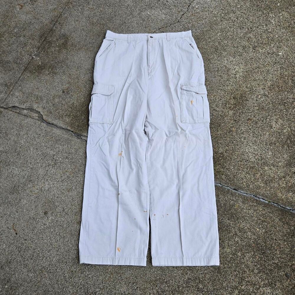 Vtg Y2k SIDEOUT Plain Multipocket Skate Surf Baggy Cargo Pants Tagged 36 x 32